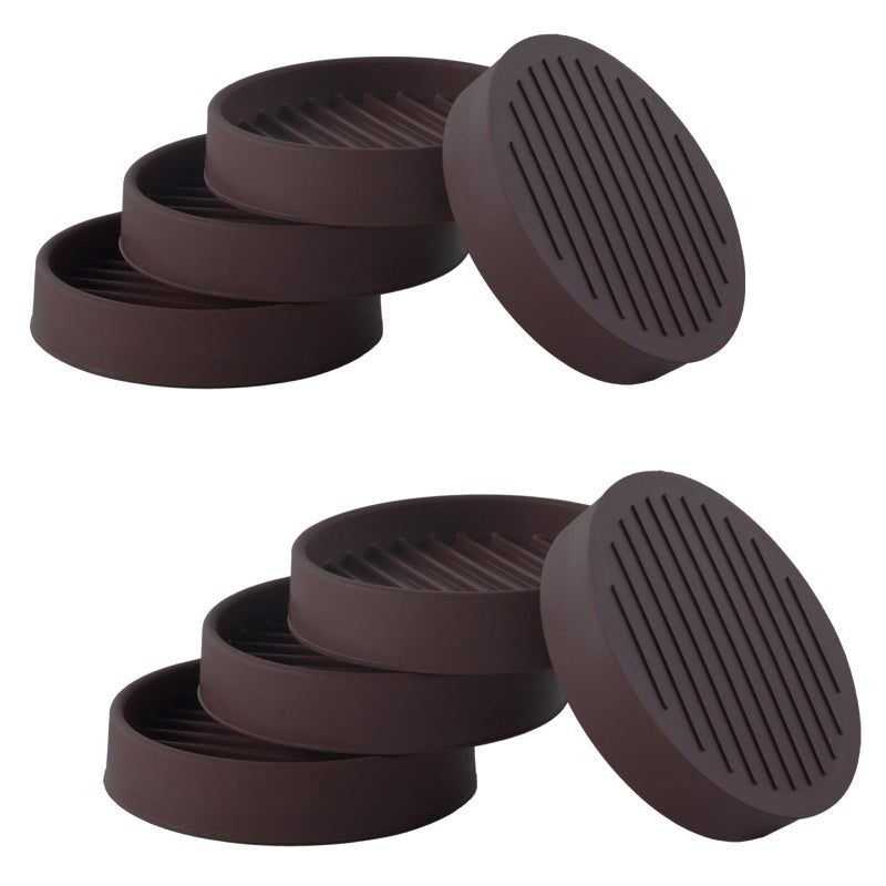 Jayen 2.5x2.5 Round Rubber Furniture Caster Cups, Anti-Sliding Furniture Pads Bed Stopper Floor Protectors with Grip - Protect Any Flooring - Image 1